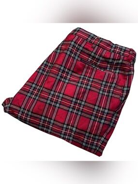 ORVIS Mens Plaid Merino Wool Trousers Pants Size 44x26.5 Red Green Classic Fit